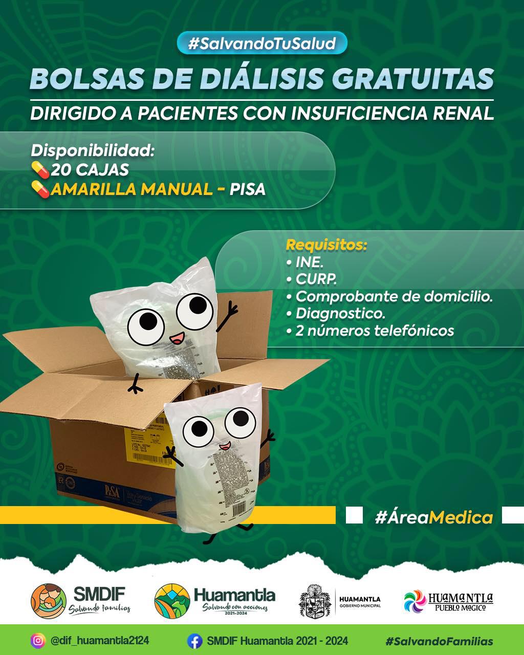 Invita SMDIF Huamantla a participar en el programa para adquirir bolsas de diálisis gratuitas